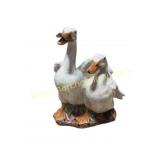 Ceramic Geese Figures, 11 x 17 Inches