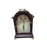 Wooden Mantel Clock with Brass Accents, 10 x