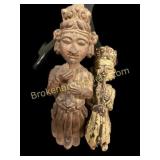 Two Carved Figural Musicians