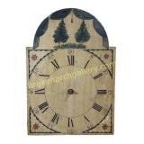 Vintage Grandfather Clock Dial With Painted Trees