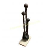 Abstract Wax Sculpture on Wooden Base
