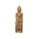 Wooden Seated Bosatsu Figure