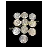 Ten JFK SilverHalf Dollars