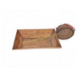 Wooden Dough Tray and Canteen Lot