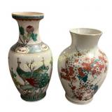 Ceramic Vases with Floral Motifs