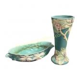 Roseville Pottery Vase and Console Bowl