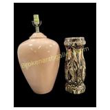 Table Lamp, Wooden Vase