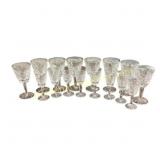 Sixteen Crystal Stemware Glasses