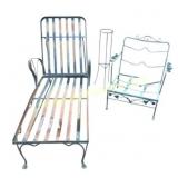 Metal Patio Furniture Set with Chair and Chaise