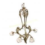 Bronze Chandelier With Frosted Glass Shades
