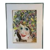 Watercolor Portrait with Bouquet, Jill Zimerman