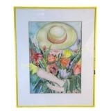 Watercolor Portrait with Bouquet, Jill Zimerman