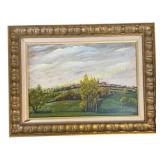 Rural Town Landscape Oil Painting