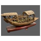 Chinese Hand Carved Junk or House Boat