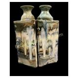 Pair Artisan Studio Pottery Vases