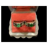 Two Vintage Jade Stone Rings