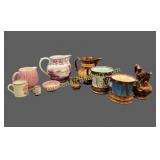 Pink and Copper Luster Articles