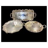 Three Silver Plate Serving Trays