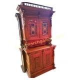Continental Renaissance Revival Carved Oak Cabinet