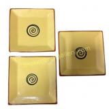 Three Yellow Ceramic Plates