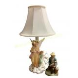 Porcelain Angel Lamp With Figurine Base