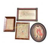 Four Framed Folk Art Pieces