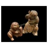 Two Japanese Carved Figurals