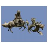 Two Chinese Bronze Figures