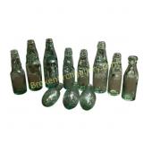 11 Glass Bottles with Embossing