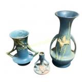Three Roseville Pottery Vases