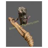 Japanese Carved Pipe Case, Frog Container