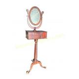 Antique Mahogany Empire Shaving Stand Mirror