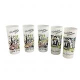 Five Plantation Scenes Glass Tumblers