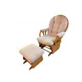 Cushioned Glider Rocking Chair with Ottoman
