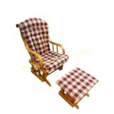Cushioned Glider Chair with Ottoman