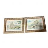 Framed Parisian Watercolors