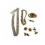Gold Tone Costume Jewelry Lot