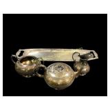 Silverplate Tray, Tea Set