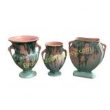Three Roseville Pottery Vases