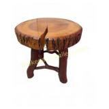 Rustic Wood Slab Side Table, 20 1/2 x 22 1/2"