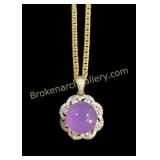 Lavender Jade Cabochon Pendant
