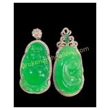 Two Translucent Jadeite Pendants