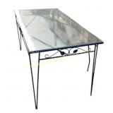 Wrought Iron Patio Set with Glass Table