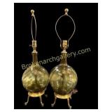 Pair Mid Century Glass Table Lamps