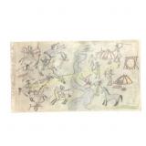 Ledger Drawing Depicting Battle Scene