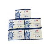 Five 2006 United States Mint Proof Sets