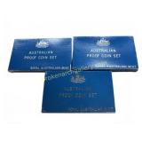 Australian Proof Coin Sets, Royal Mint, 3 Box