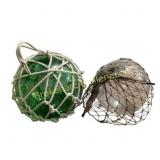 Glass Fishing Floats with Netting