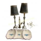 Lamps and Ceramic Divided Dish