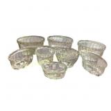 Eight Clear Glass Mold Bowls